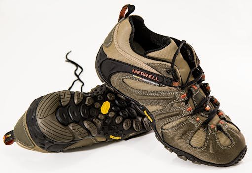 High-quality Merrell hiking shoes perfect for trekking and outdoor activities.