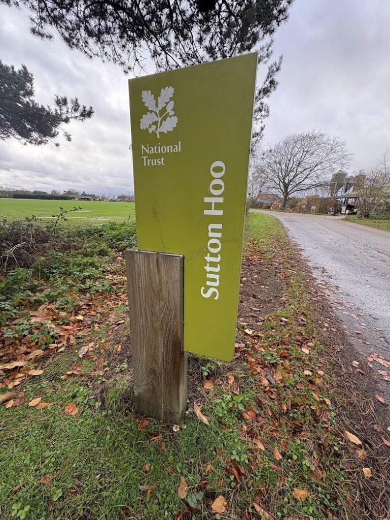 Things to do in Suffolk: Visit Sutton Hoo.  Picture of entrance to Sutton Hoo National Trust Site