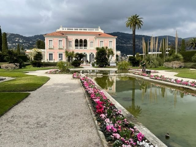 The exterior of Villa de Ephrussi in Beaulieu sur Mer.